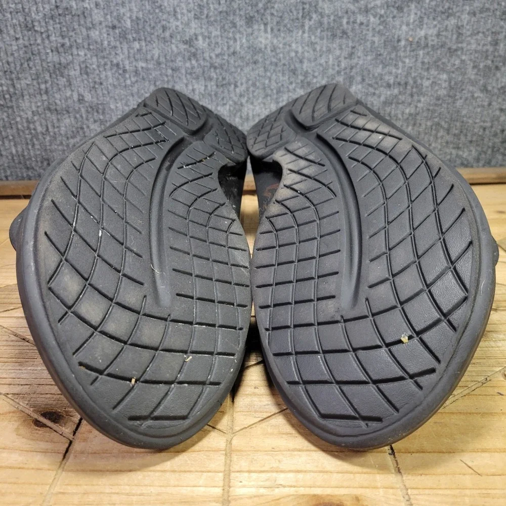 OOFOS OOahh Sport Flex Mens 16 Sandal Matte Black Recovery Slides Comfort Shoes